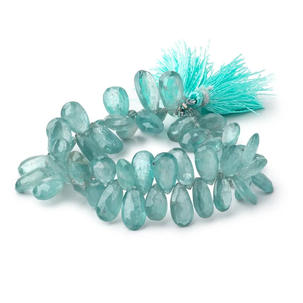 10x6-15x8mm Teal Kyanite Faceted Pear Beads 7 inch 55 pieces