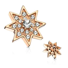 14g Internally Threaded Celestial Gem Replacement Ball with Rose Gold Plating