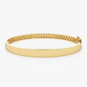 14k Flat Stackable Gold Bangle