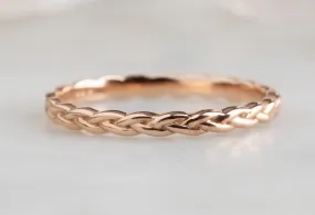 14k Gold Braided Stacking Band