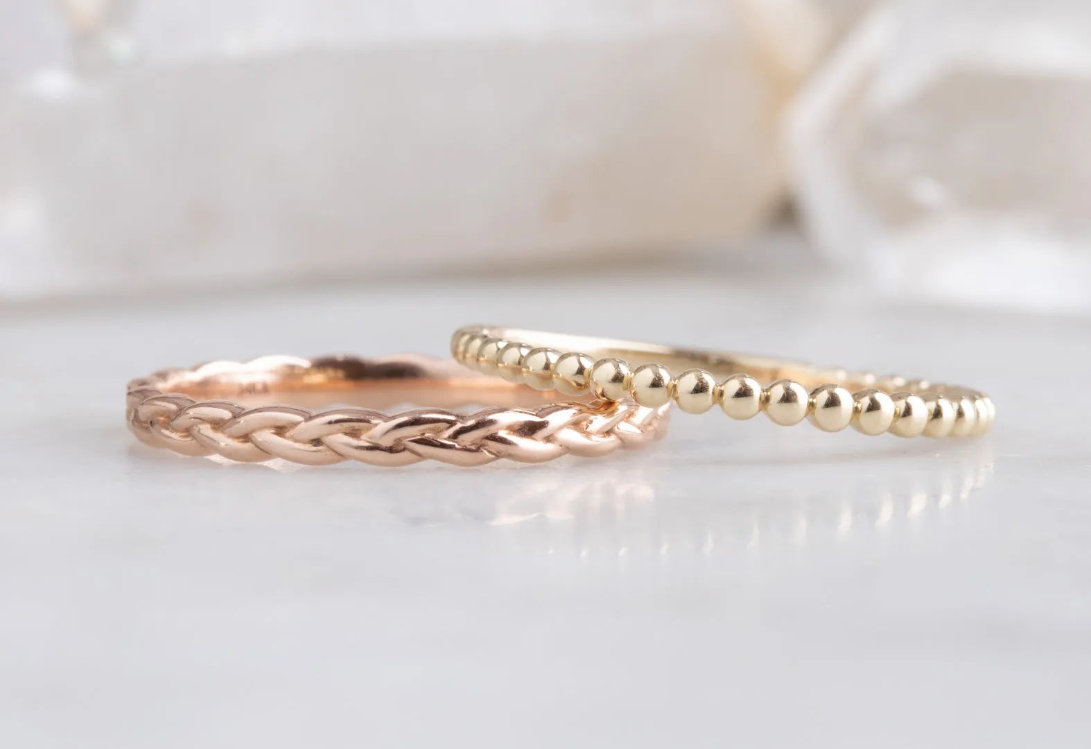 14k Gold Braided Stacking Band