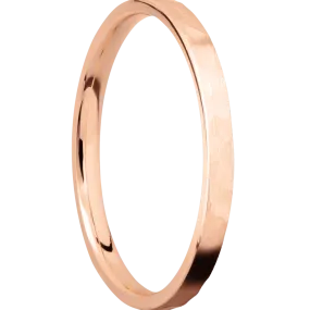 14K Rose Gold with Hammer Finish