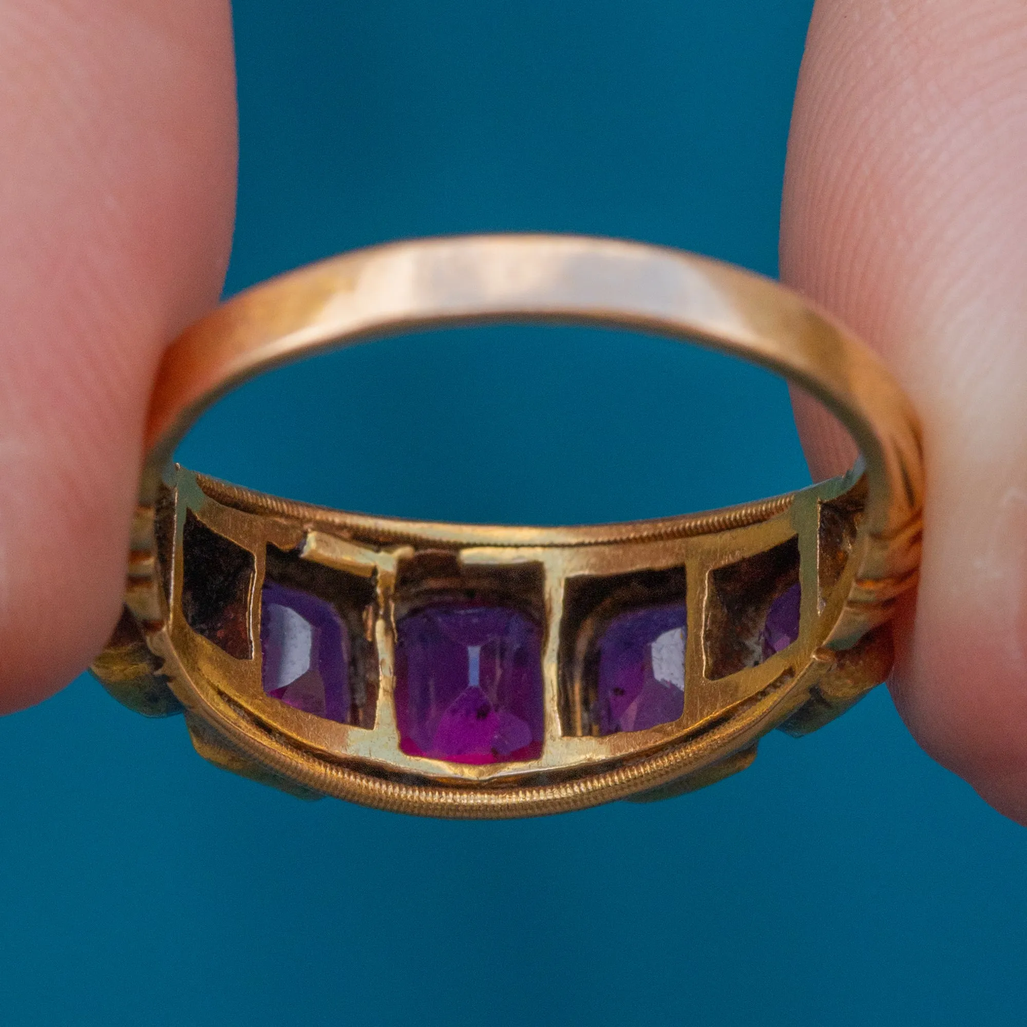 15ct Gold Garnet Five-Stone Ring, c.1876