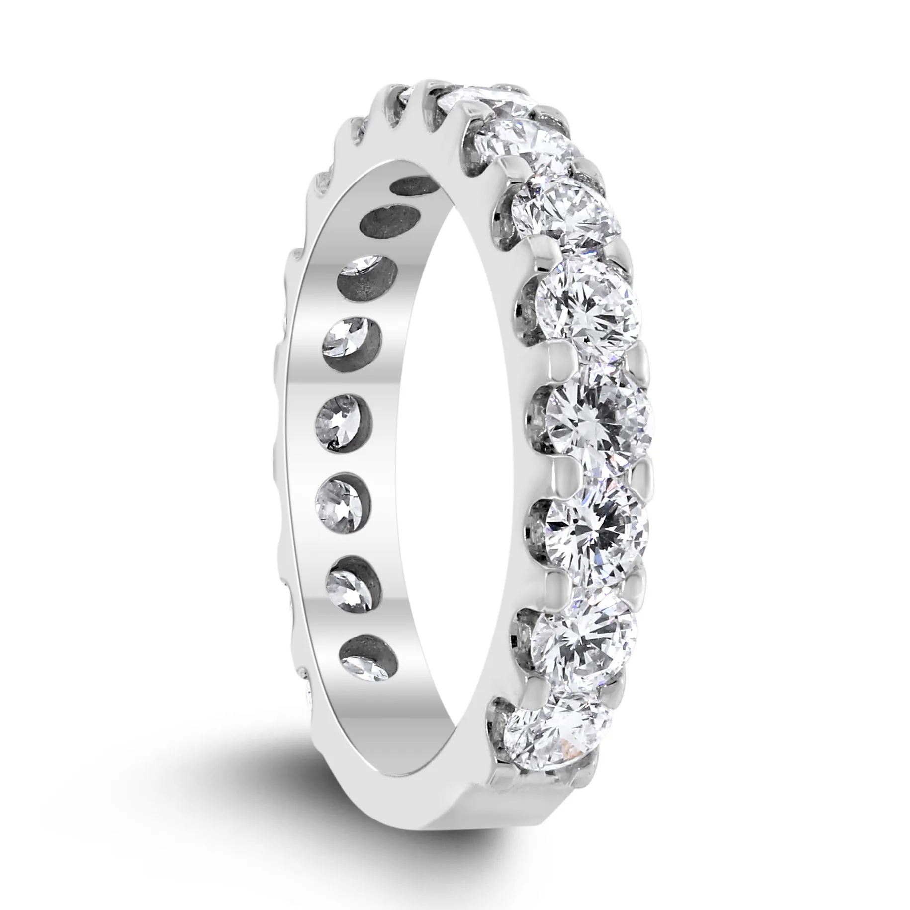 3/4th Way Diamond Band (1.97 ct Diamonds) in White Gold