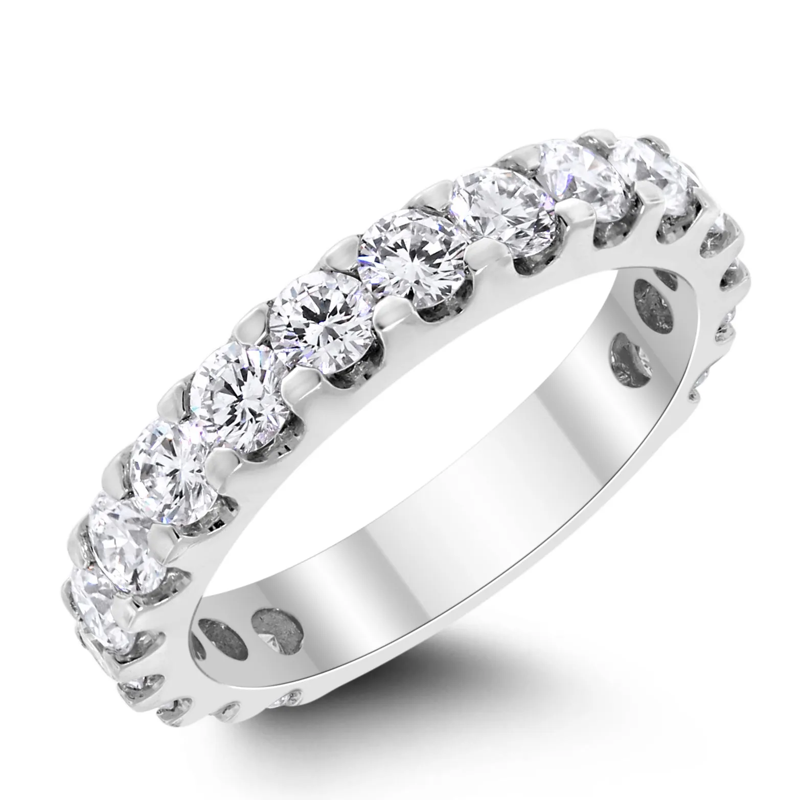 3/4th Way Diamond Band (1.97 ct Diamonds) in White Gold