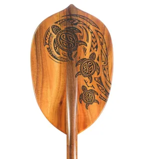 5' Koa Paddle with Walnut Neck - Tribal Honu