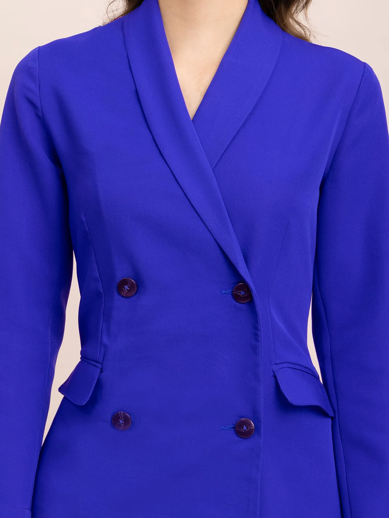 A Line Blazer Dress - Royal Blue