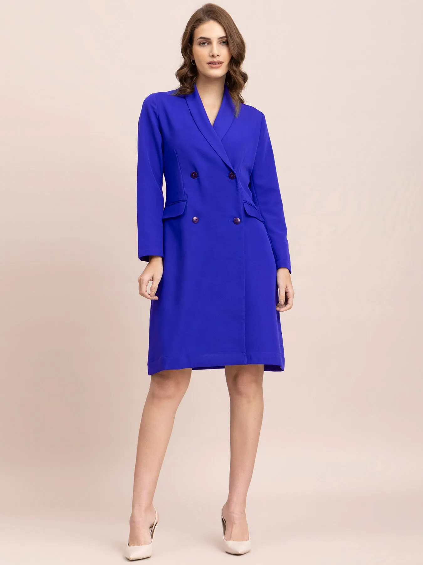 A Line Blazer Dress - Royal Blue