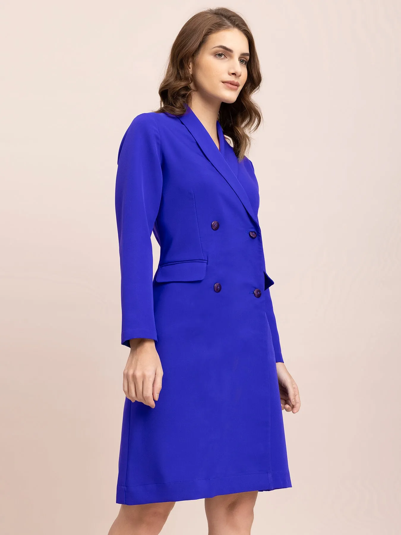 A Line Blazer Dress - Royal Blue