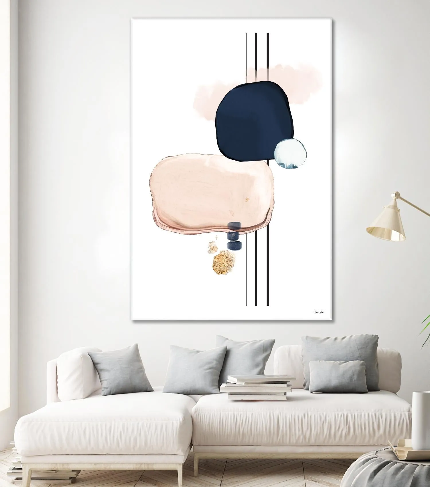 Abstract Study Blush and Navy Blue