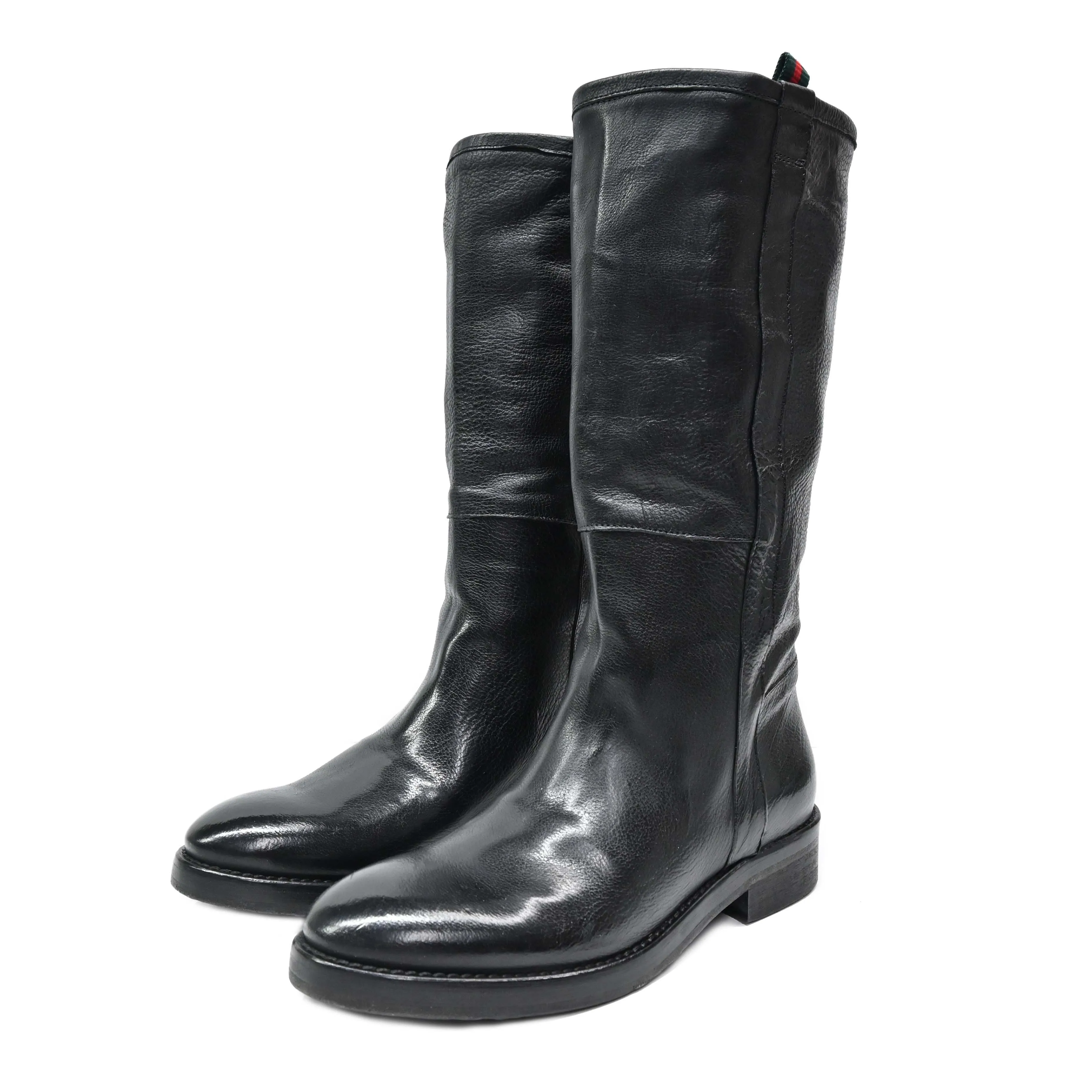 ALEX 02 - Horse Boots Mid Leather BLACK