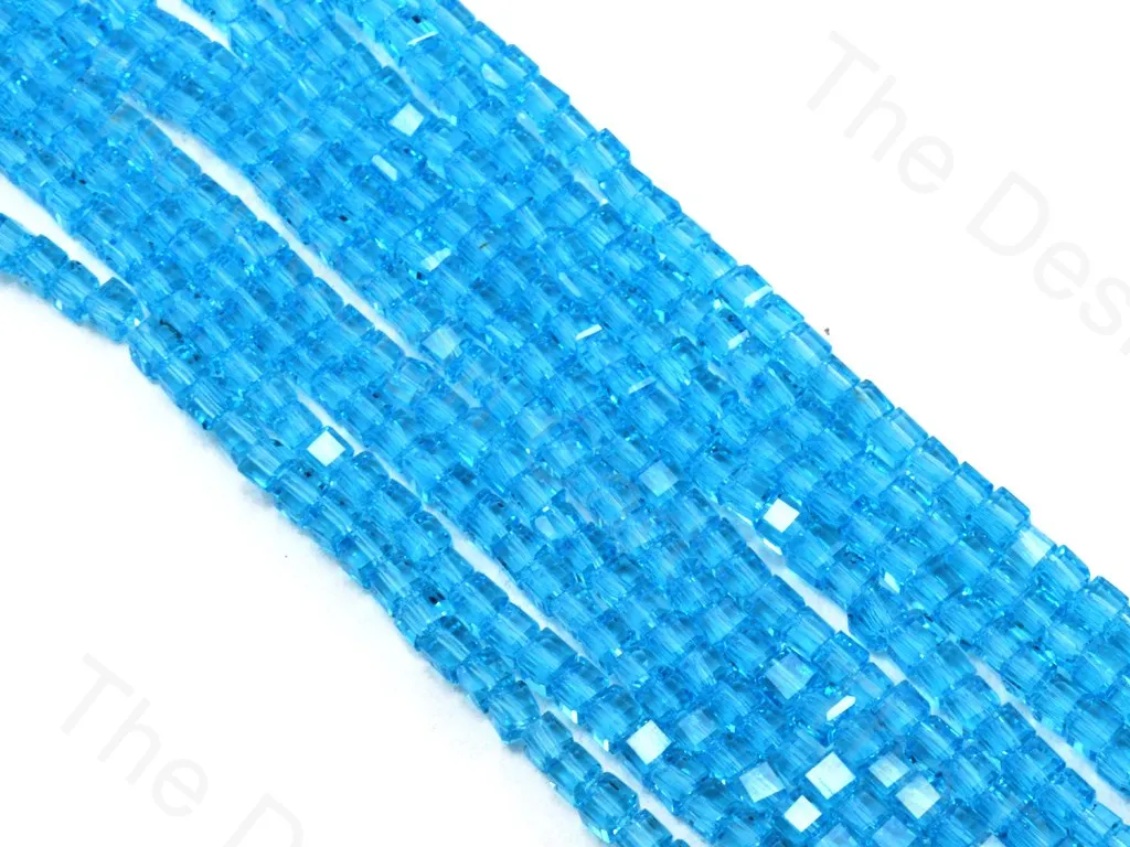 Aqua / Light Blue Transparent Cubic Crystal Beads