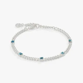 Aquamarine Curb Chain Bracelet, March Birthstone