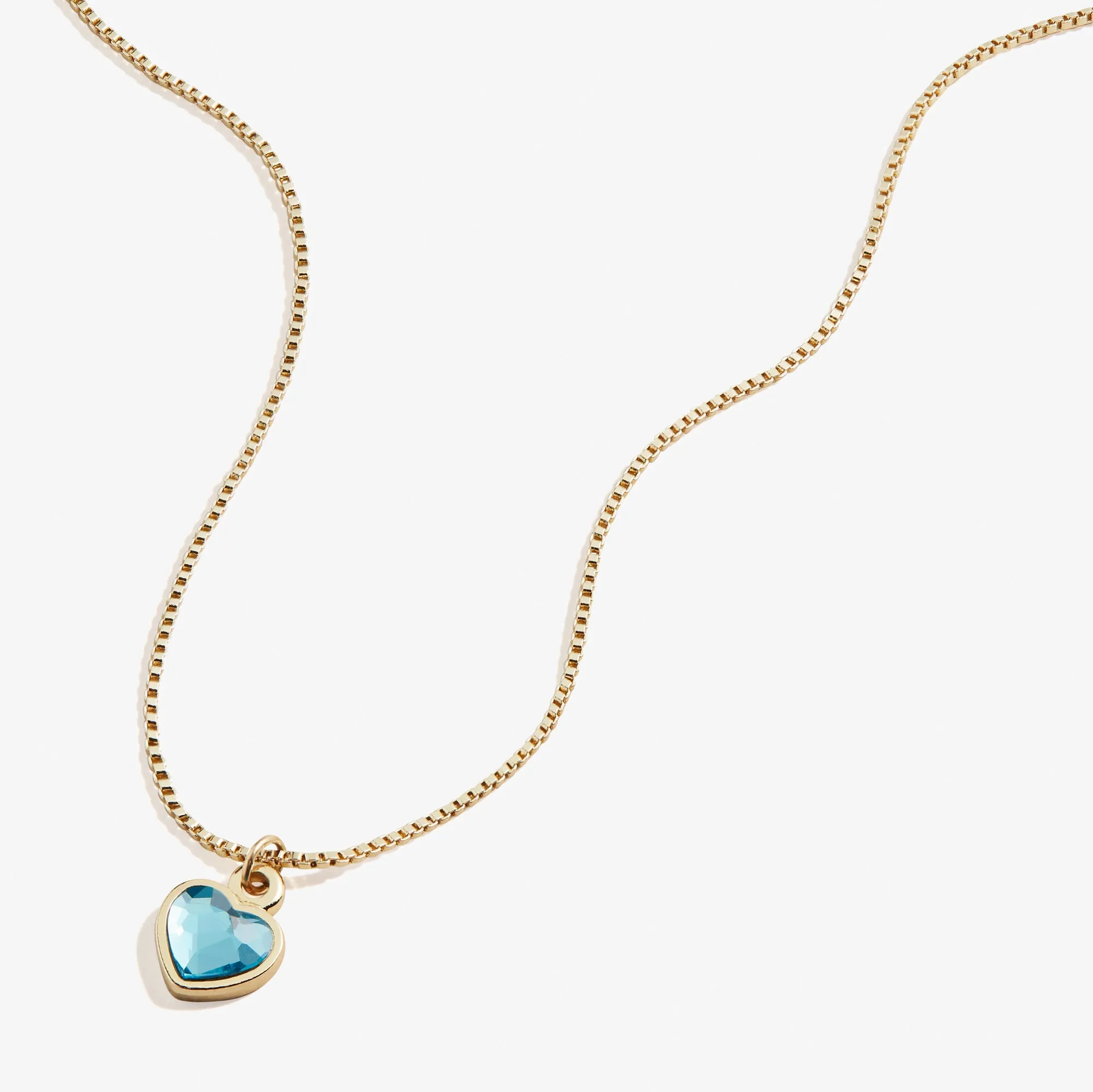 Aquamarine Heart Necklace, March Birthstone