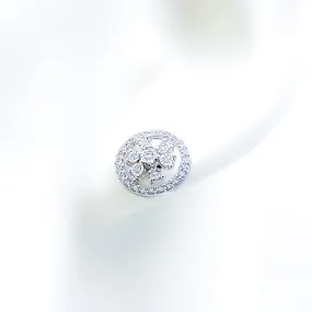 Attractive Halo Diamond   18k Gold Earrings