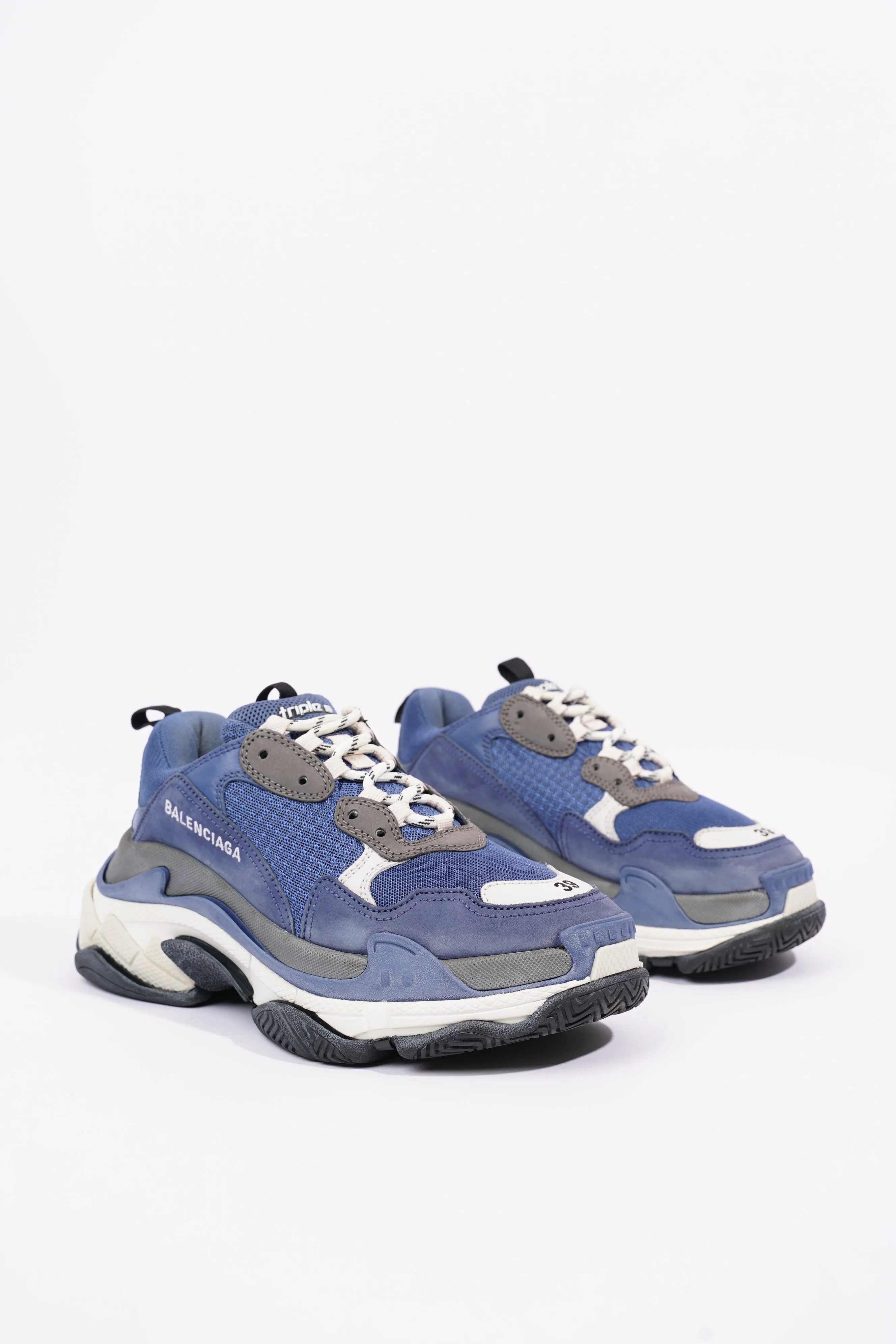 Balenciaga Mens Triple S Navy / Grey / White EU 39 / UK 5