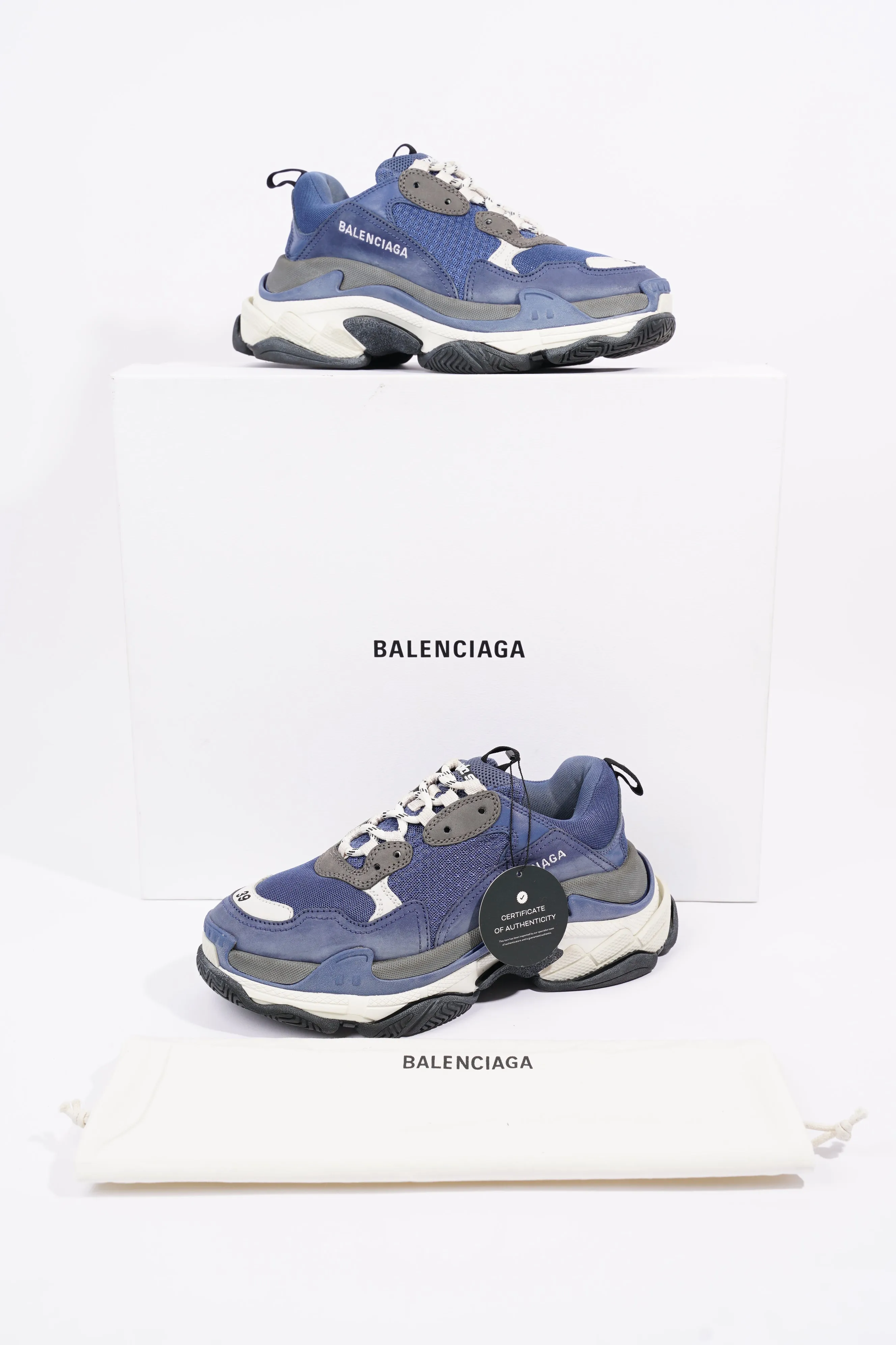 Balenciaga Mens Triple S Navy / Grey / White EU 39 / UK 5