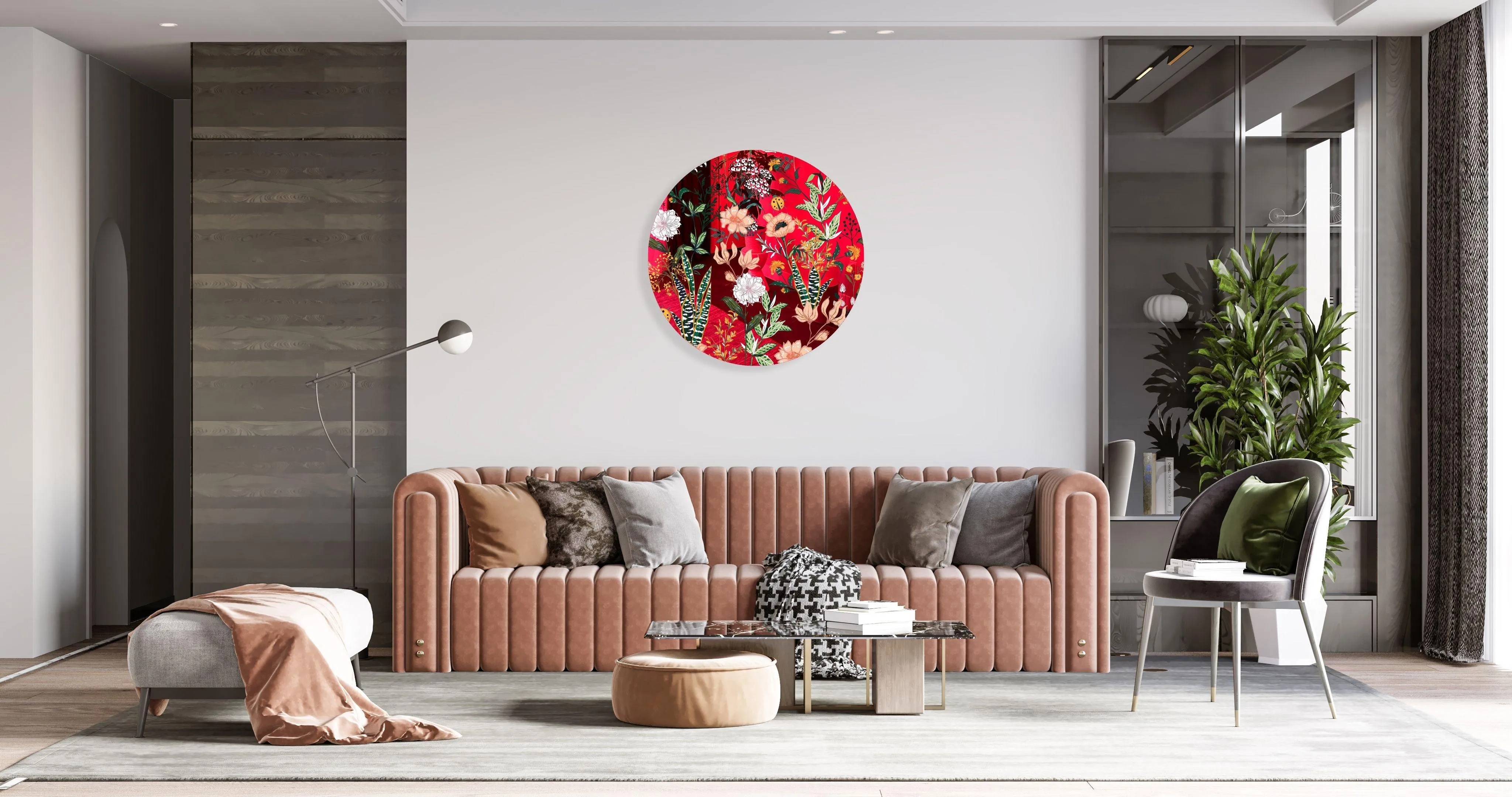 Beautiful Field Flowers Printed Mirror Acrylic Circles