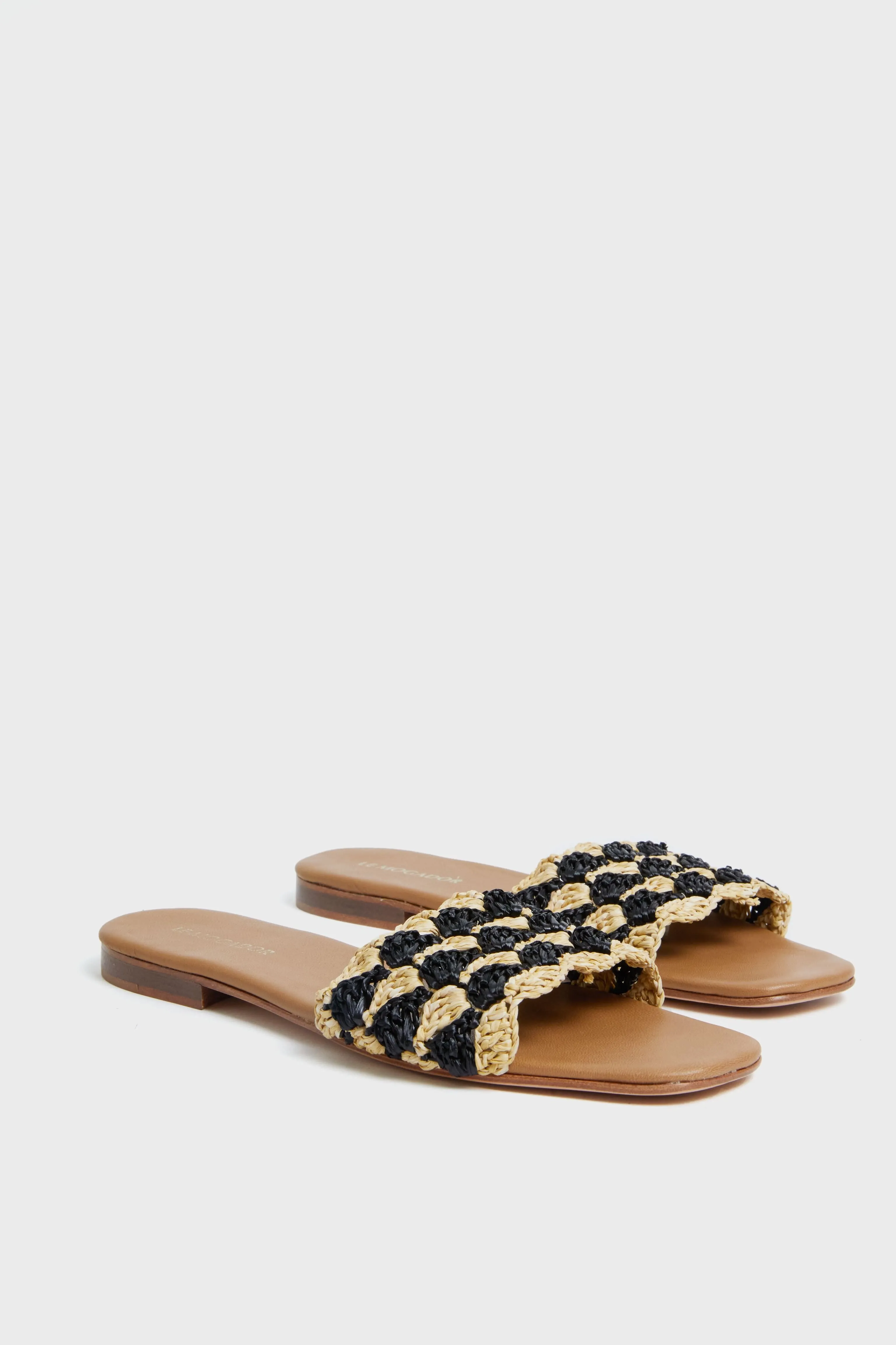 Beige and Black Gaia Sandals