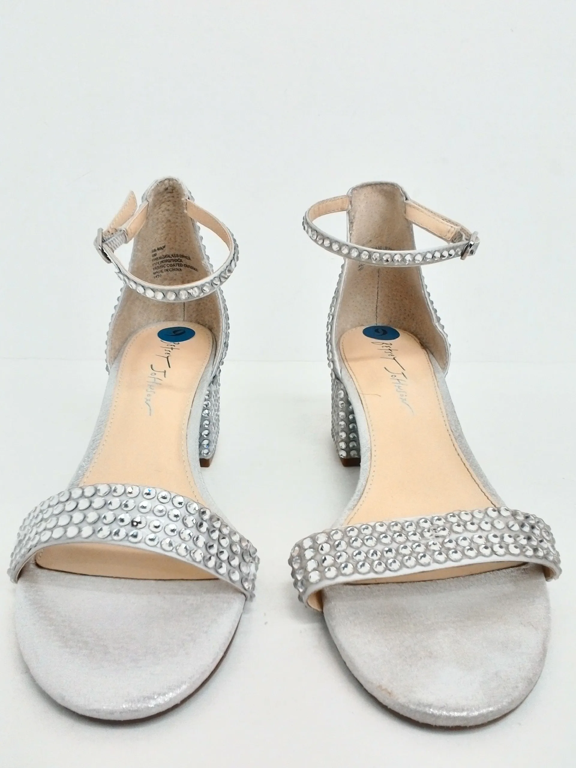 Betsey Johnson Women's Silver Heeled Sandals Size 9 M