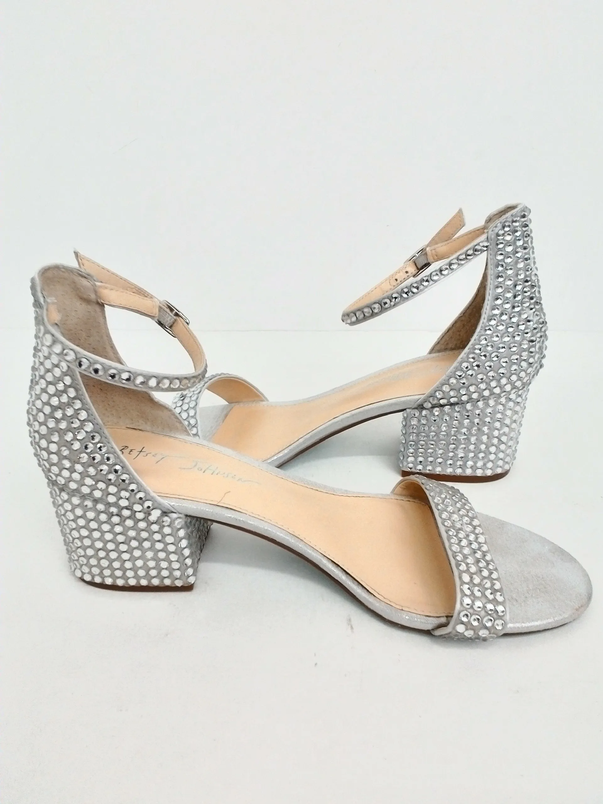 Betsey Johnson Women's Silver Heeled Sandals Size 9 M