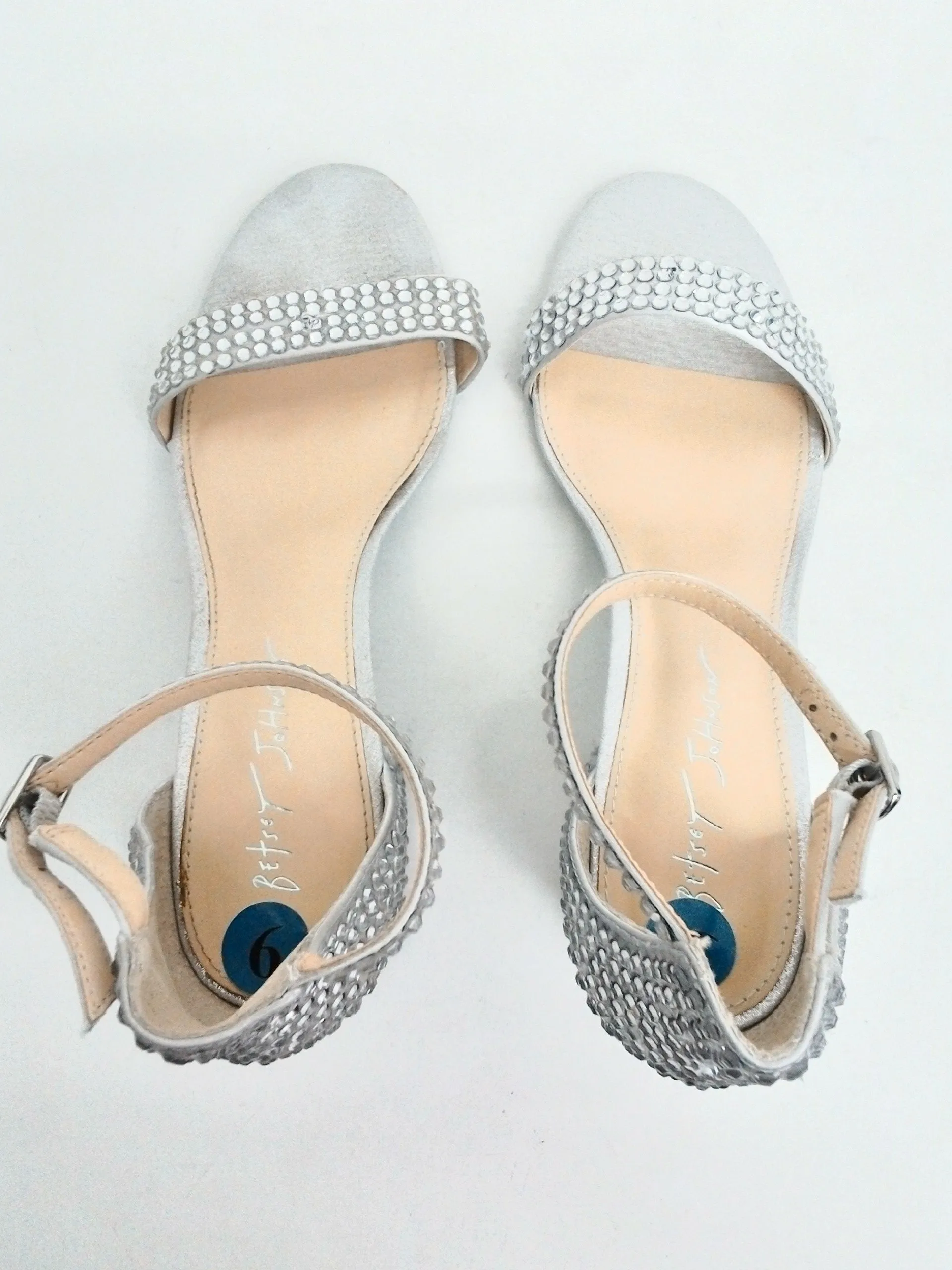 Betsey Johnson Women's Silver Heeled Sandals Size 9 M