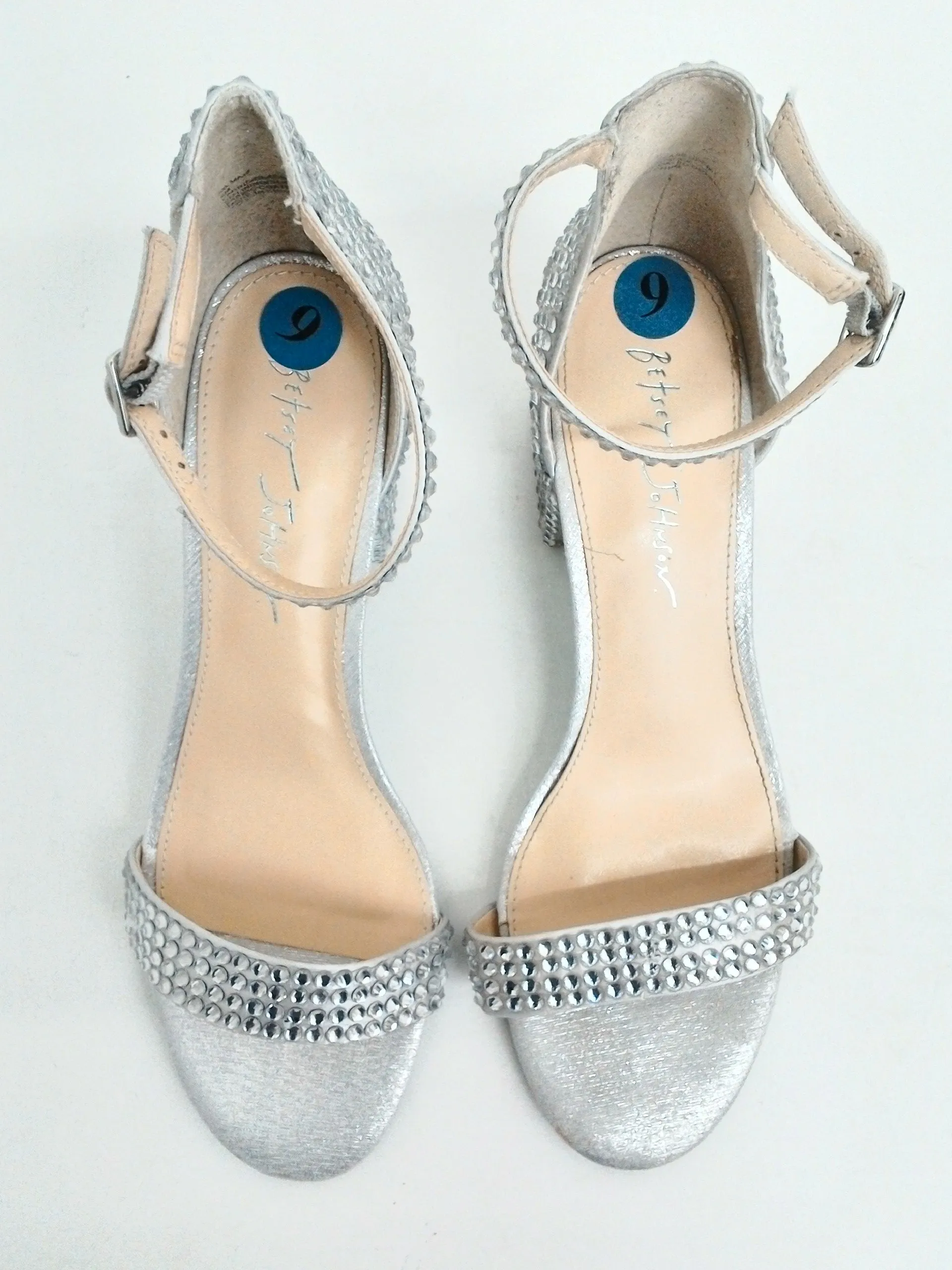 Betsey Johnson Women's Silver Heeled Sandals Size 9 M