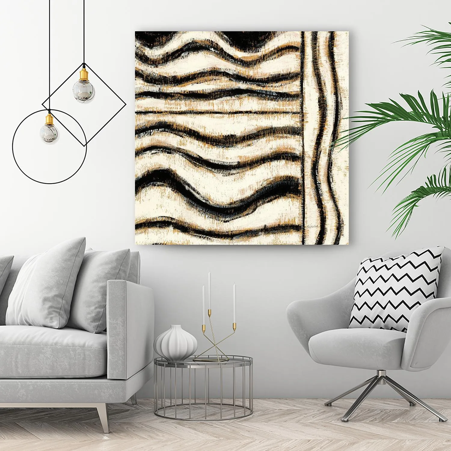 Black and Gold Geometric VI