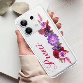 Blue Aster Floral Customize Transparent Silicon Case For Redmi/Xiaomi