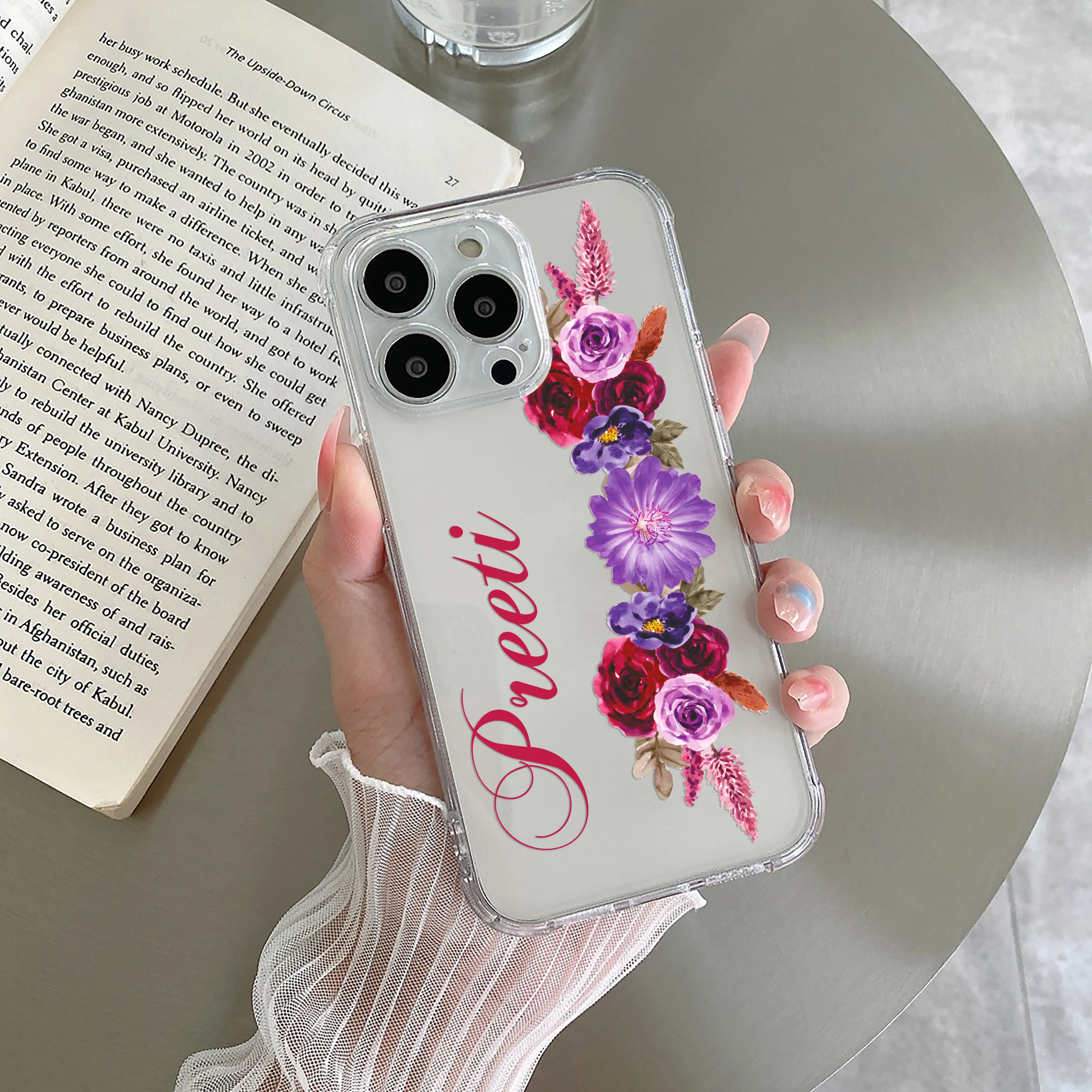 Blue Aster Floral Customize Transparent Silicon Case For Redmi/Xiaomi