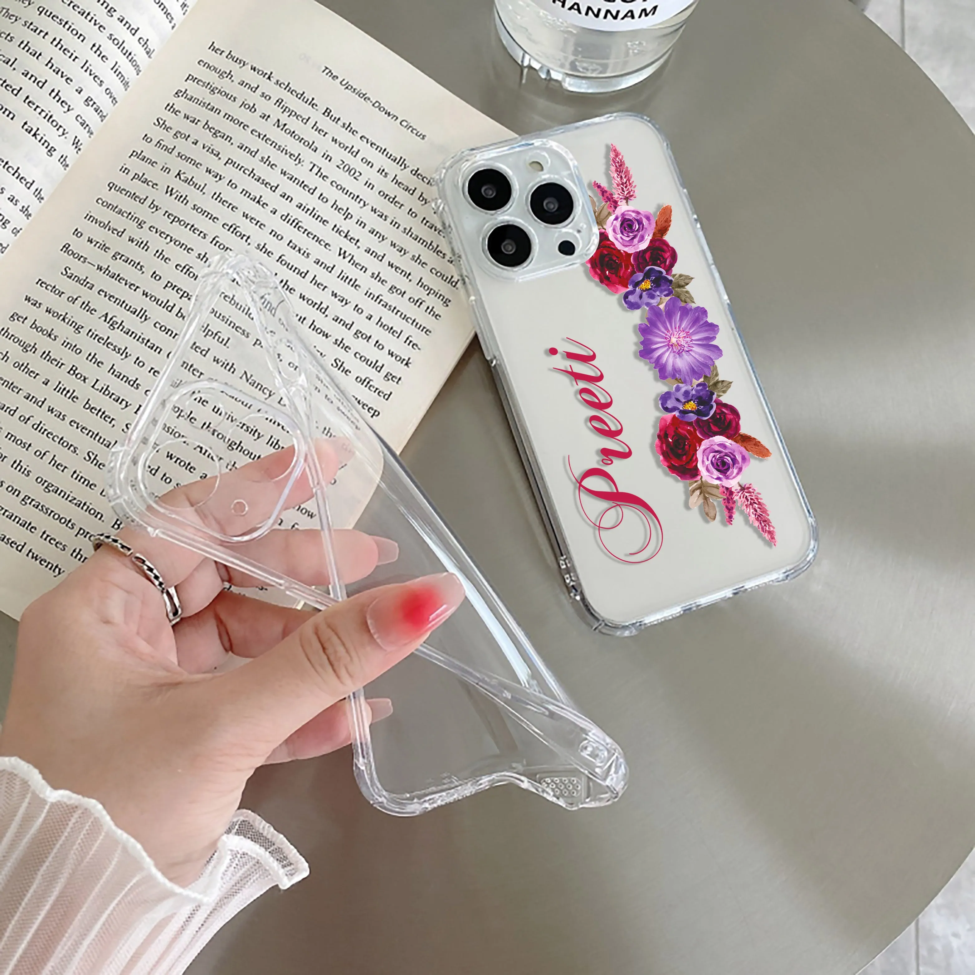 Blue Aster Floral Customize Transparent Silicon Case For Redmi/Xiaomi