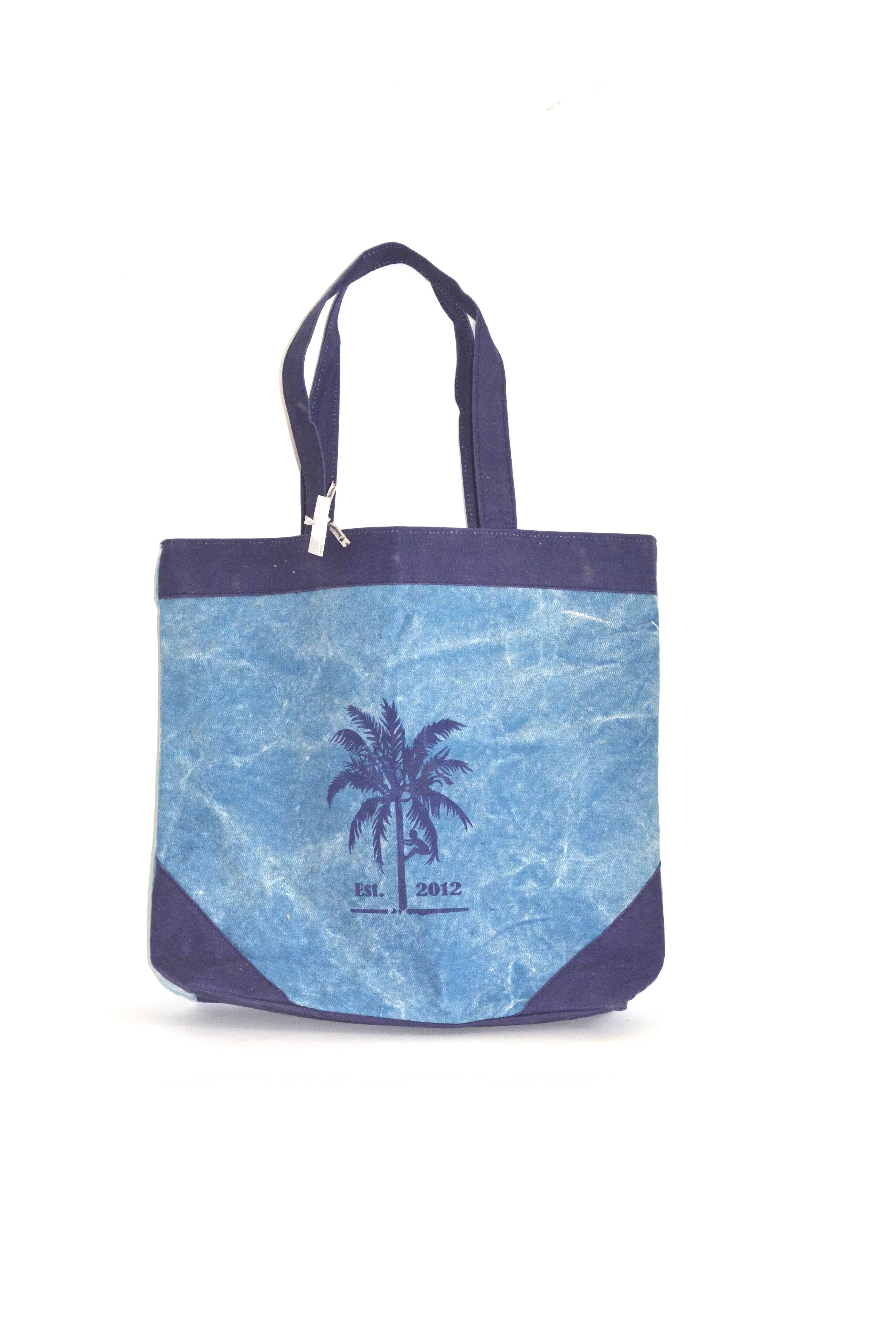 Blue canvas shopper