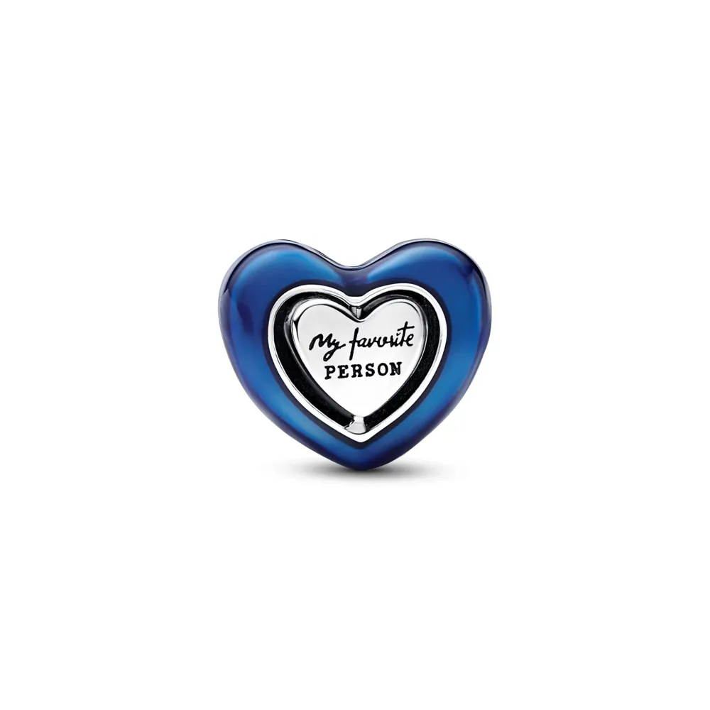 Blue Spinnable Heart Charm