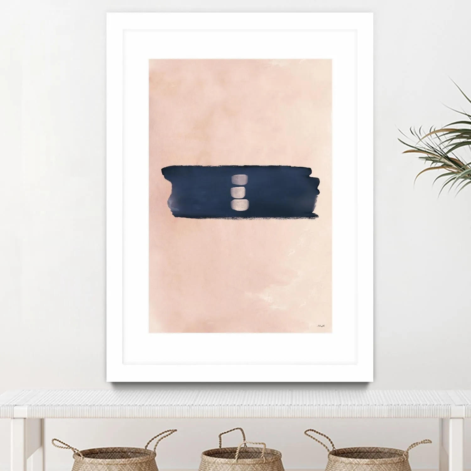 Blush & Navy Shapes II Contemporary Art Study