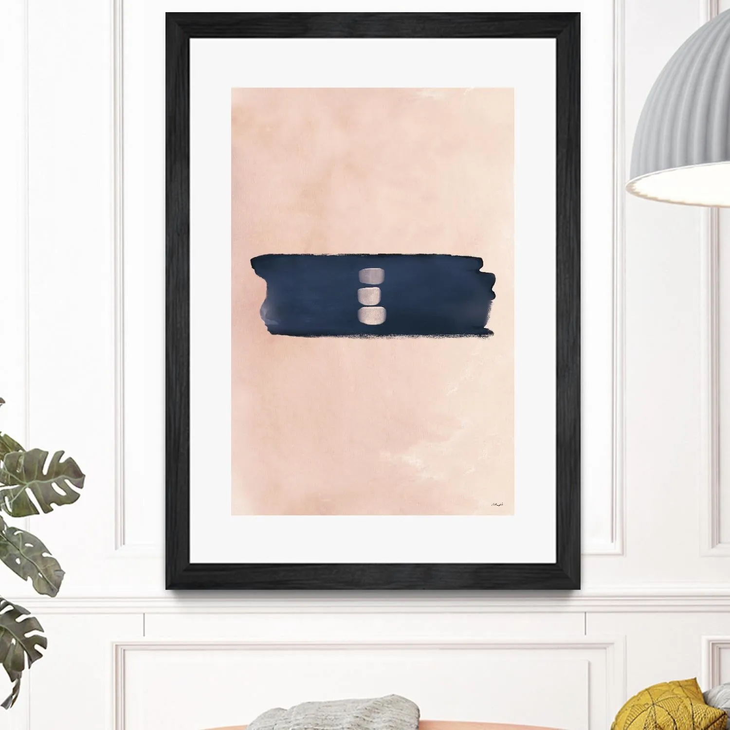 Blush & Navy Shapes II Contemporary Art Study