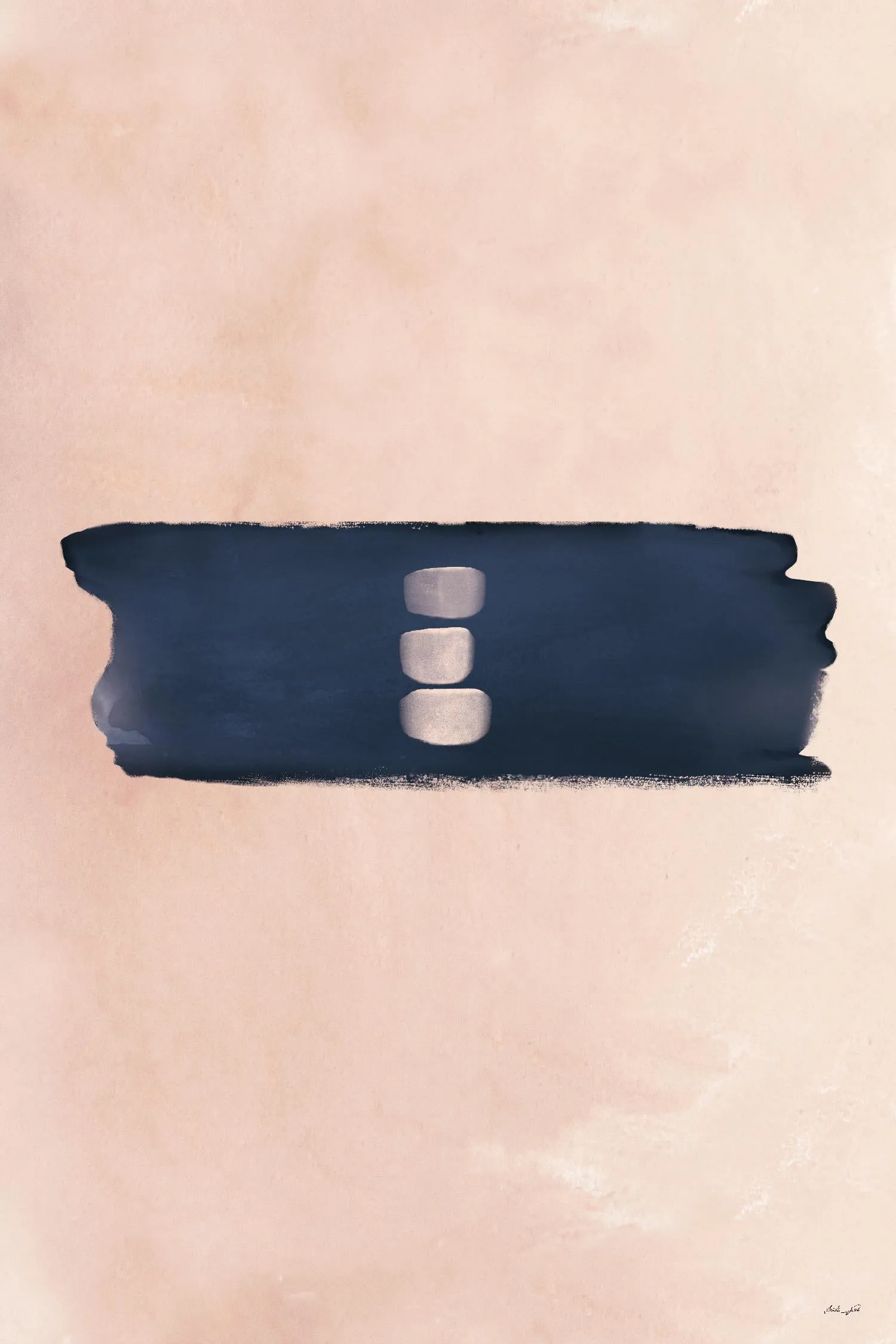 Blush & Navy Shapes II Contemporary Art Study