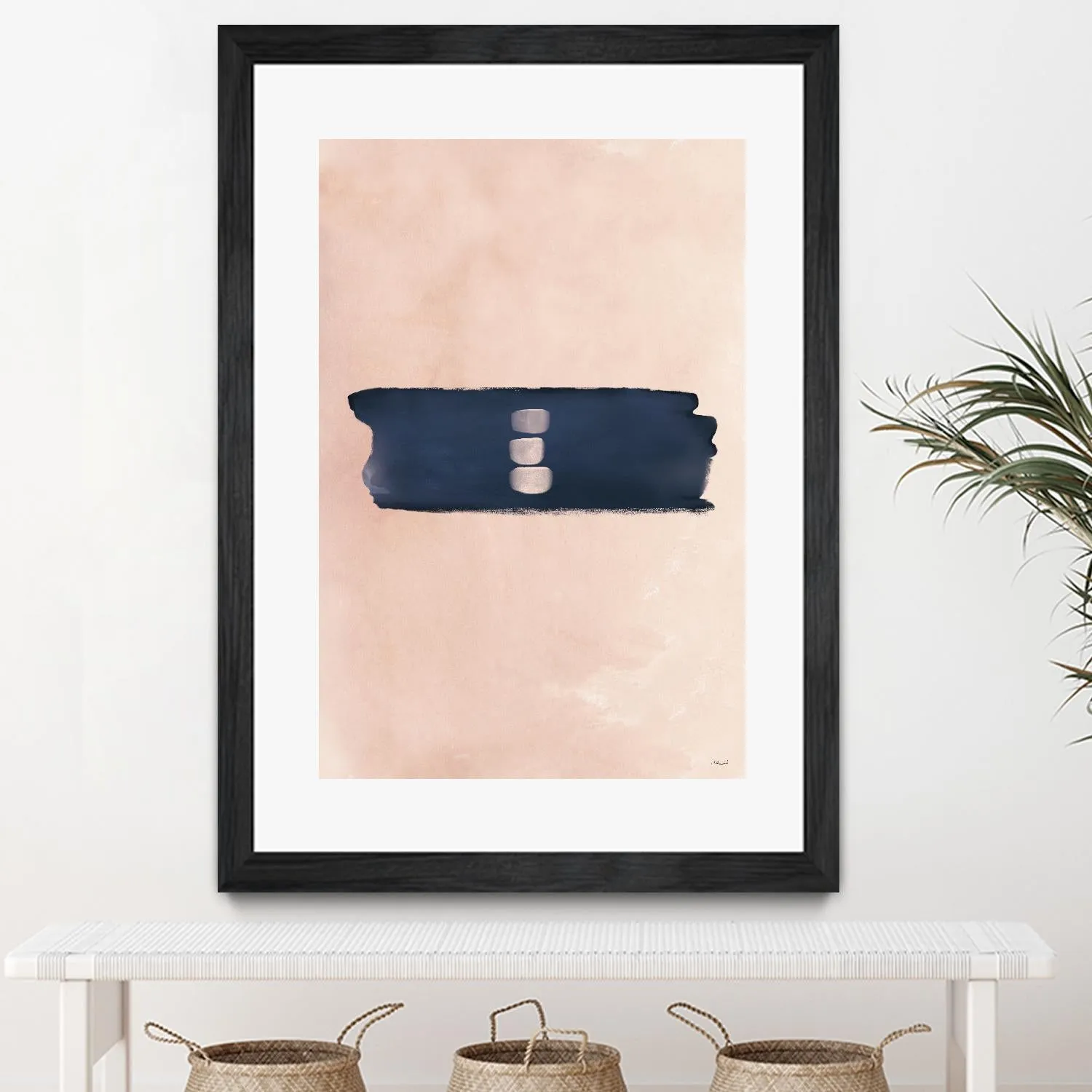 Blush & Navy Shapes II Contemporary Art Study