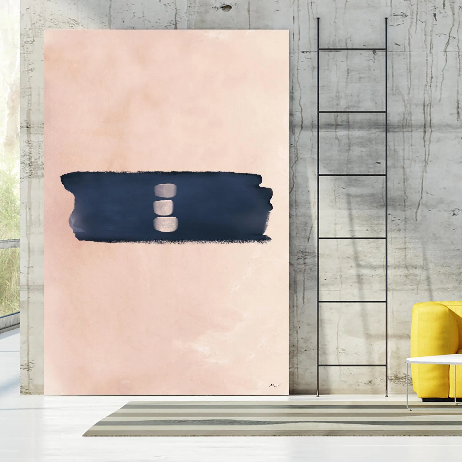 Blush & Navy Shapes II Contemporary Art Study