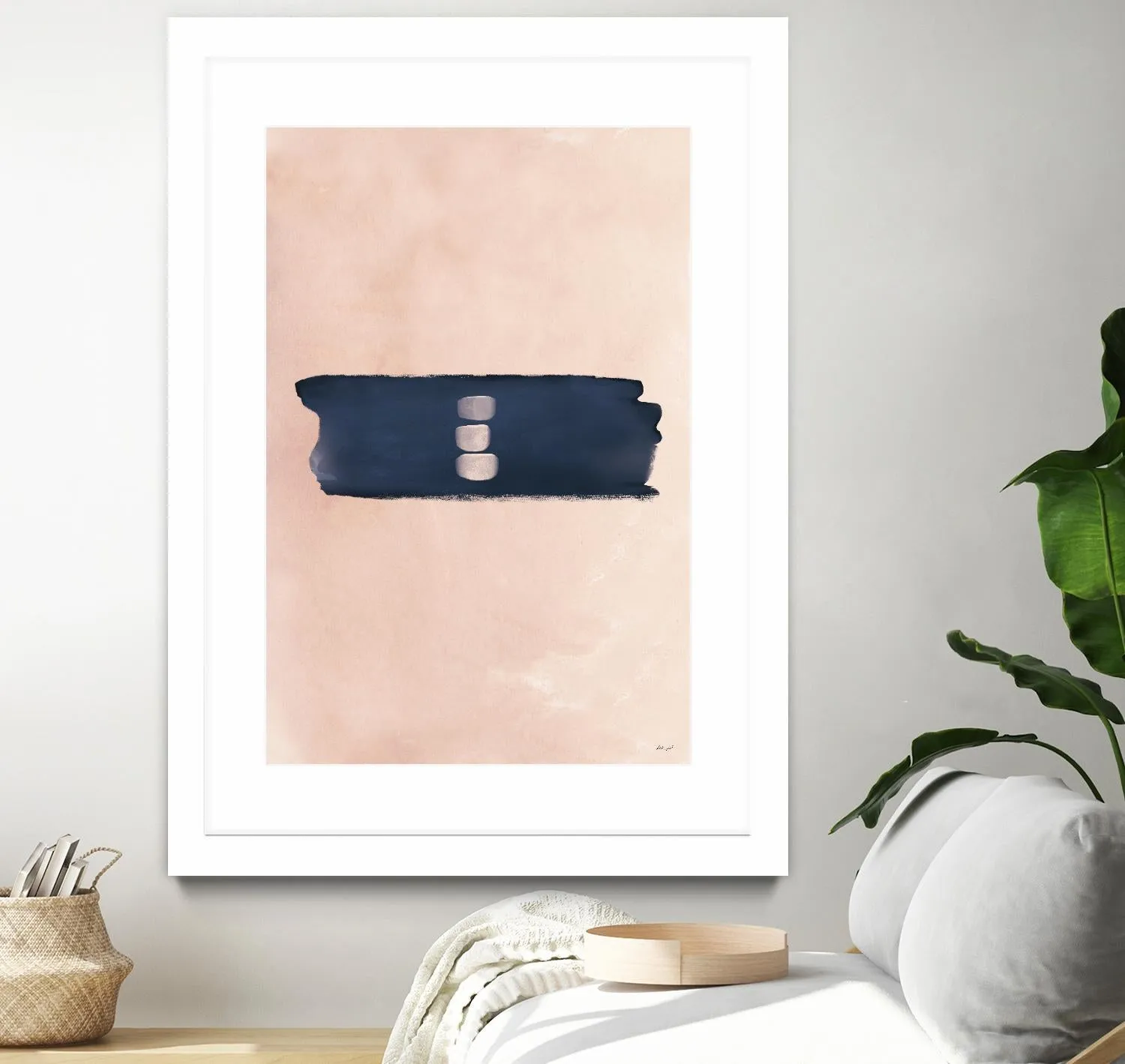 Blush & Navy Shapes II Contemporary Art Study