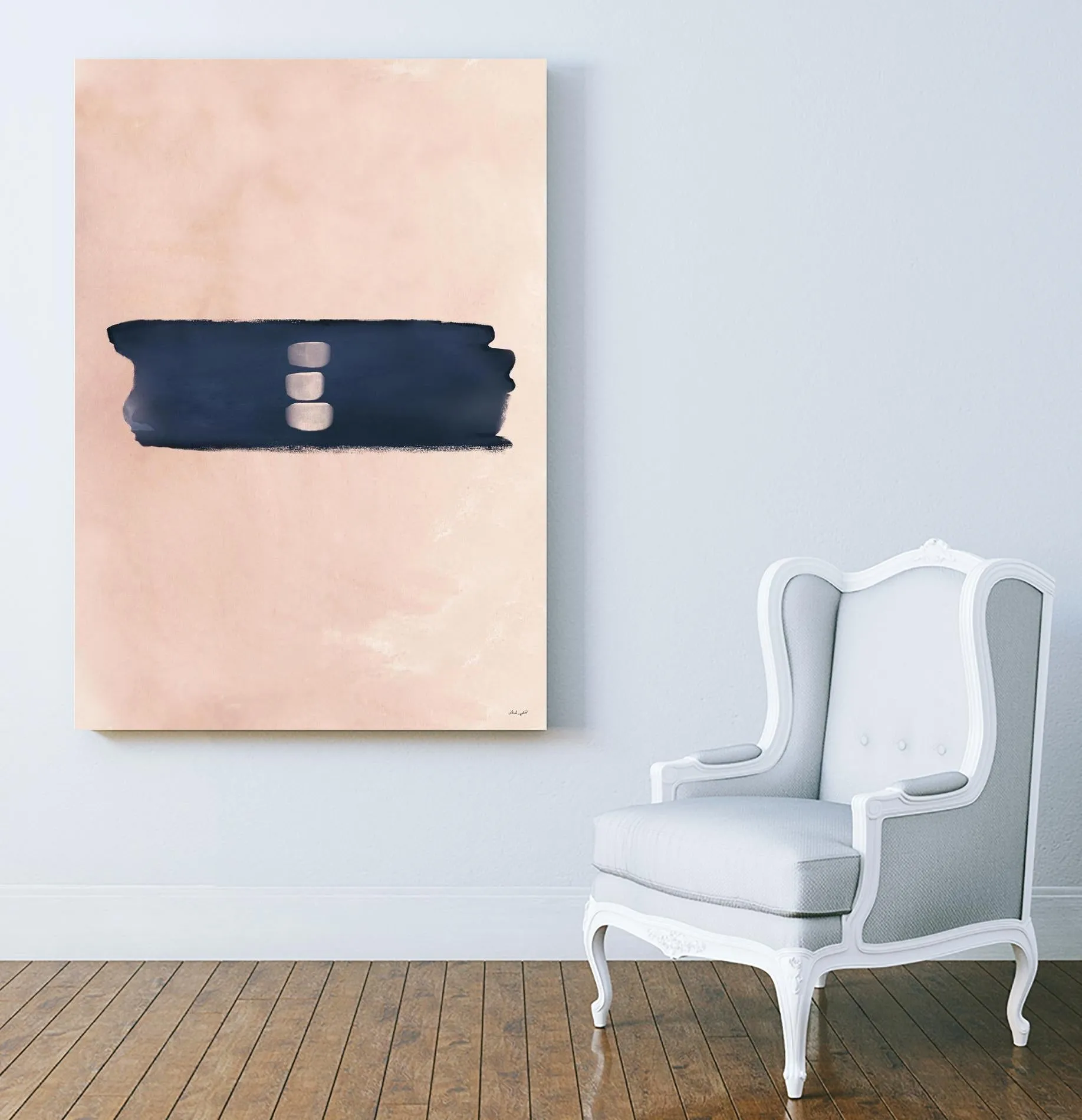 Blush & Navy Shapes II Contemporary Art Study