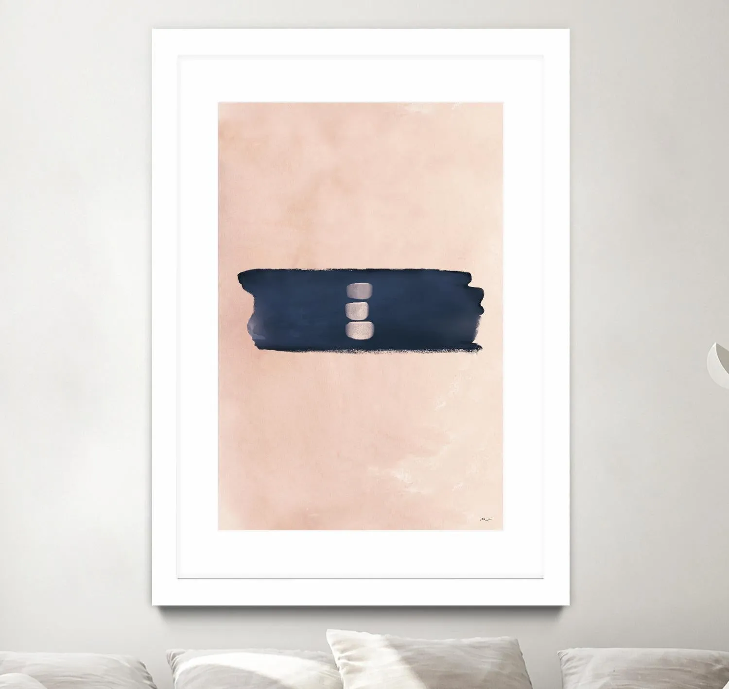 Blush & Navy Shapes II Contemporary Art Study