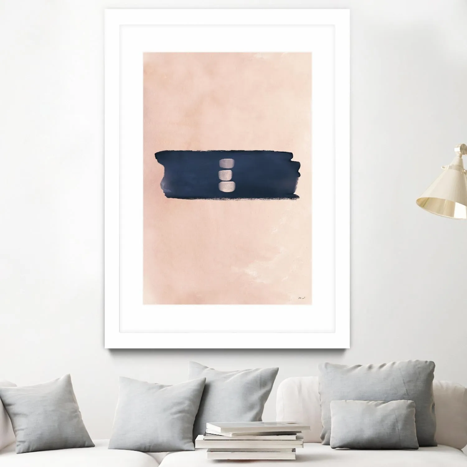 Blush & Navy Shapes II Contemporary Art Study