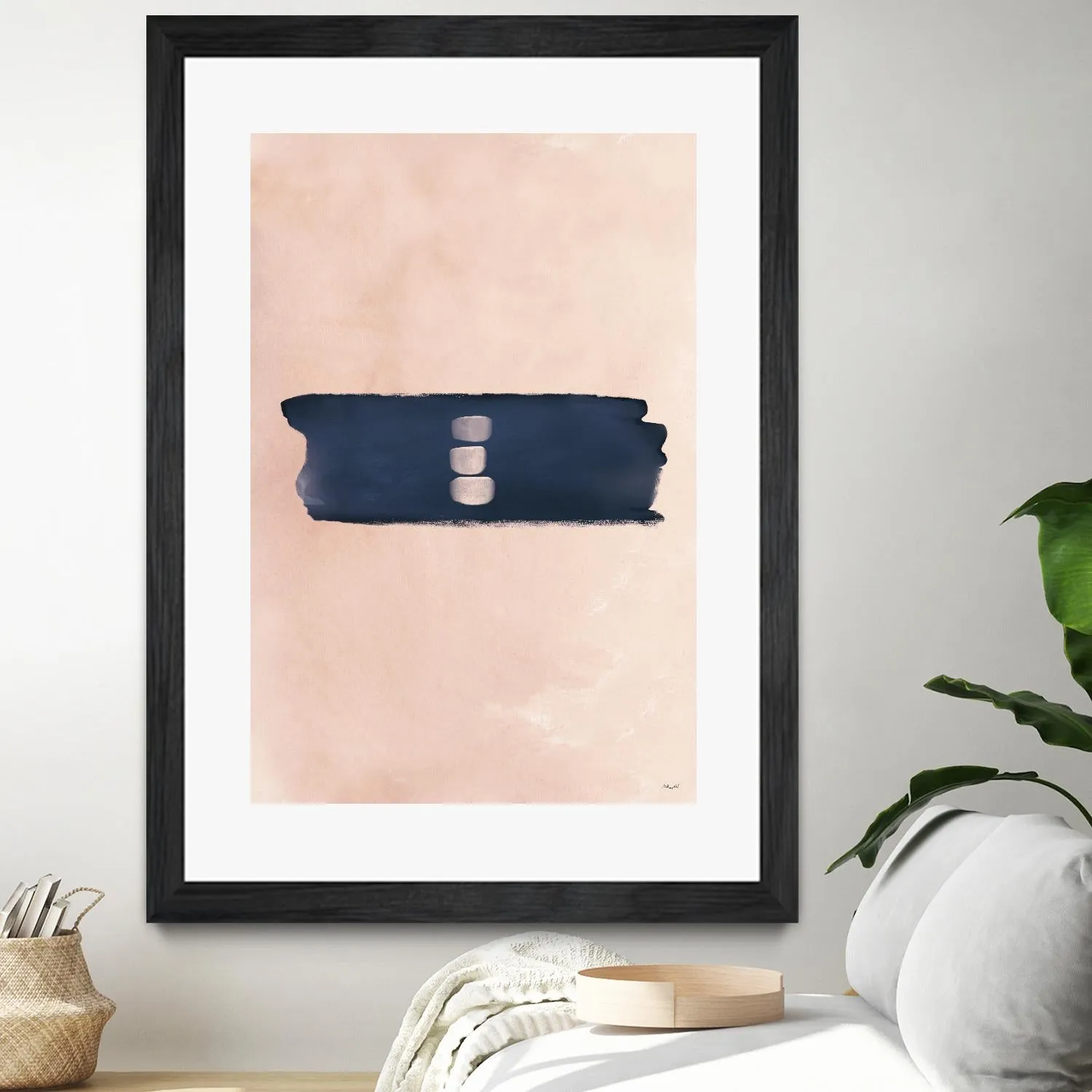 Blush & Navy Shapes II Contemporary Art Study