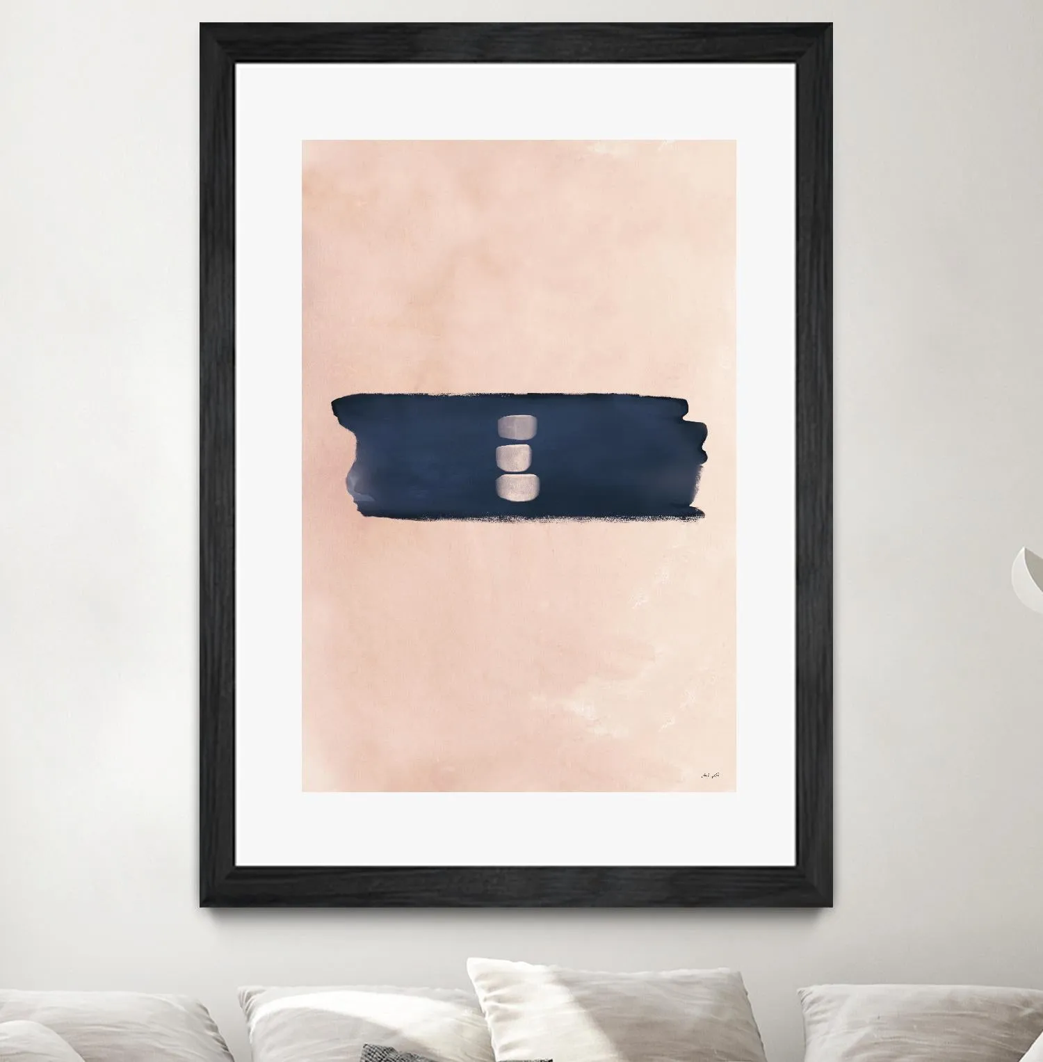 Blush & Navy Shapes II Contemporary Art Study