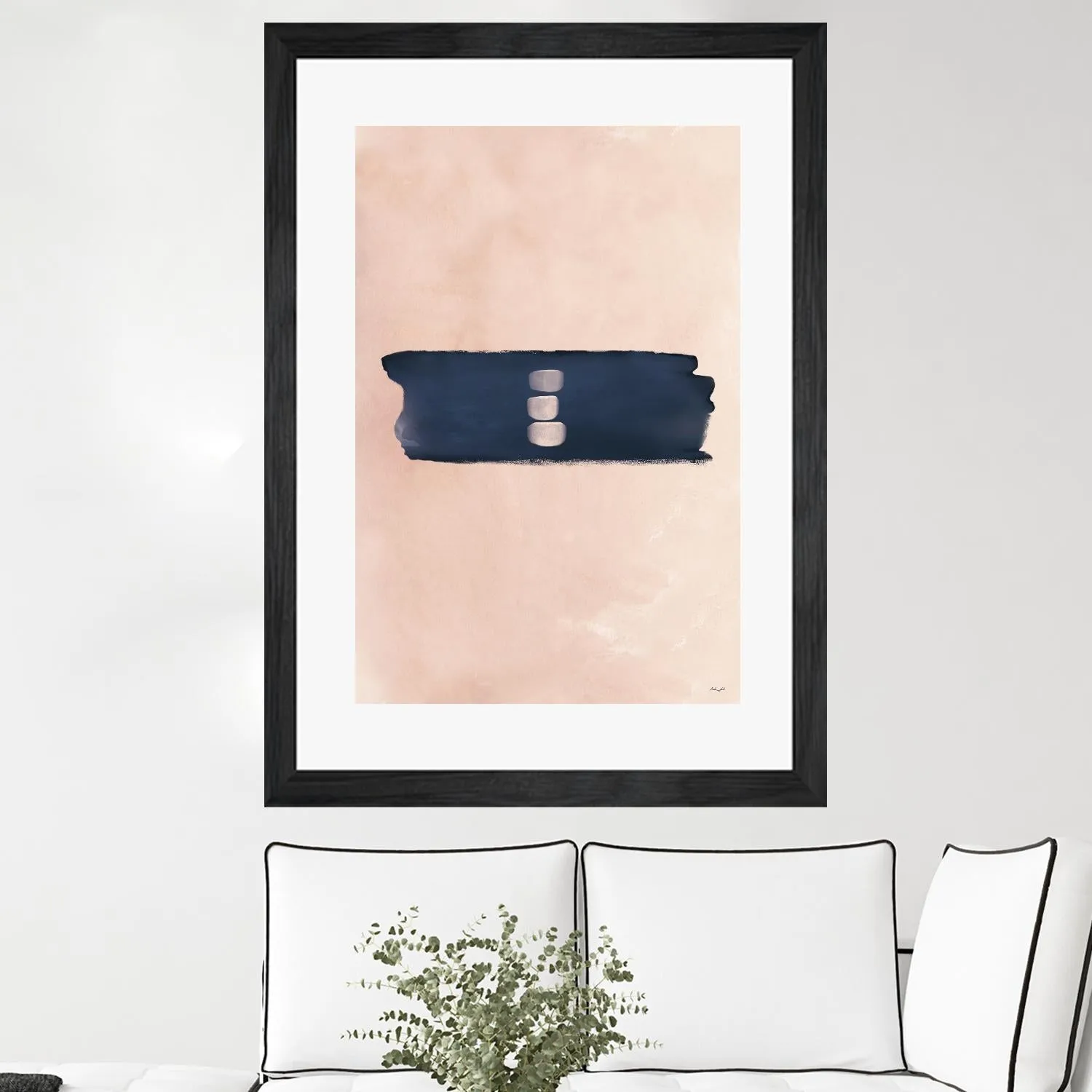 Blush & Navy Shapes II Contemporary Art Study