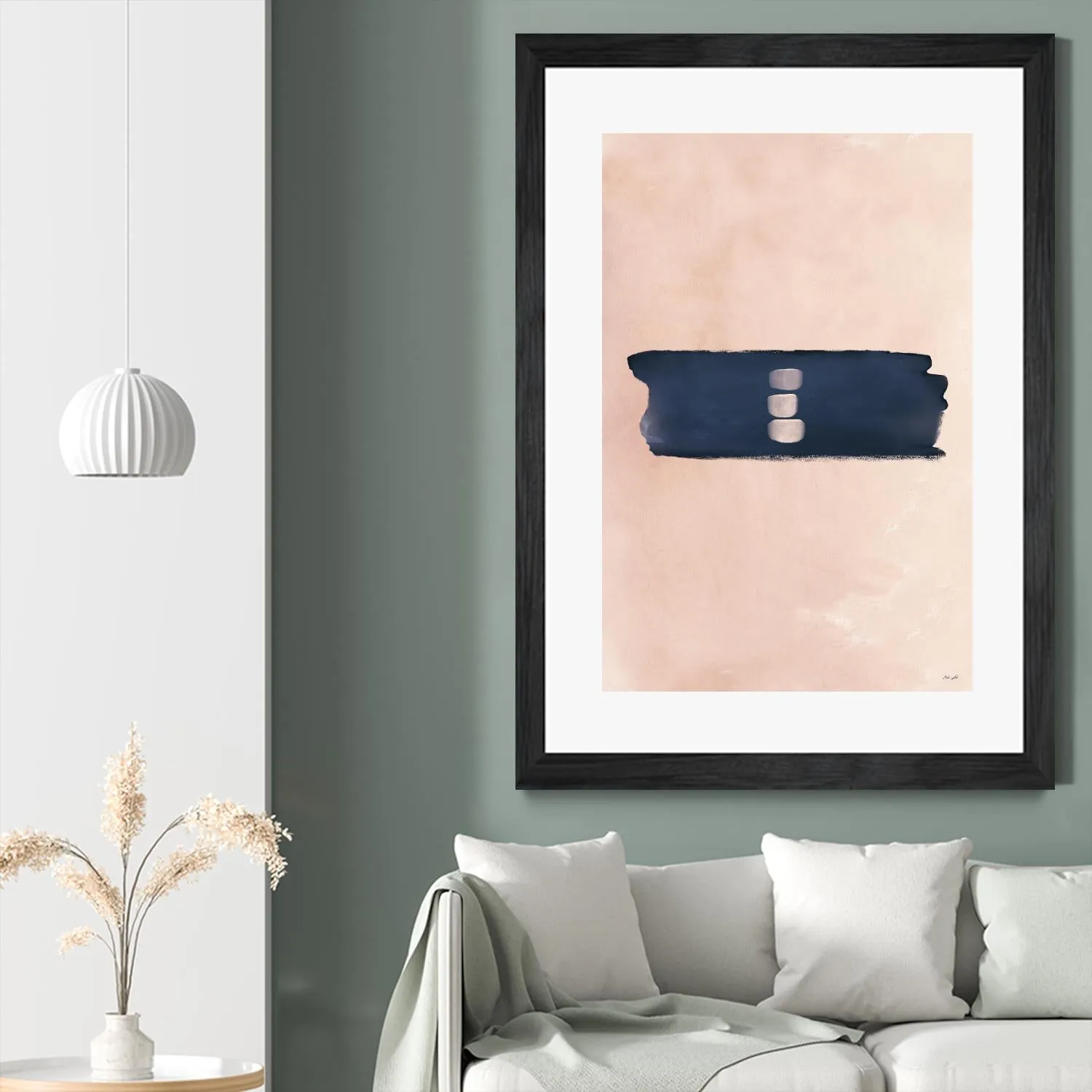 Blush & Navy Shapes II Contemporary Art Study