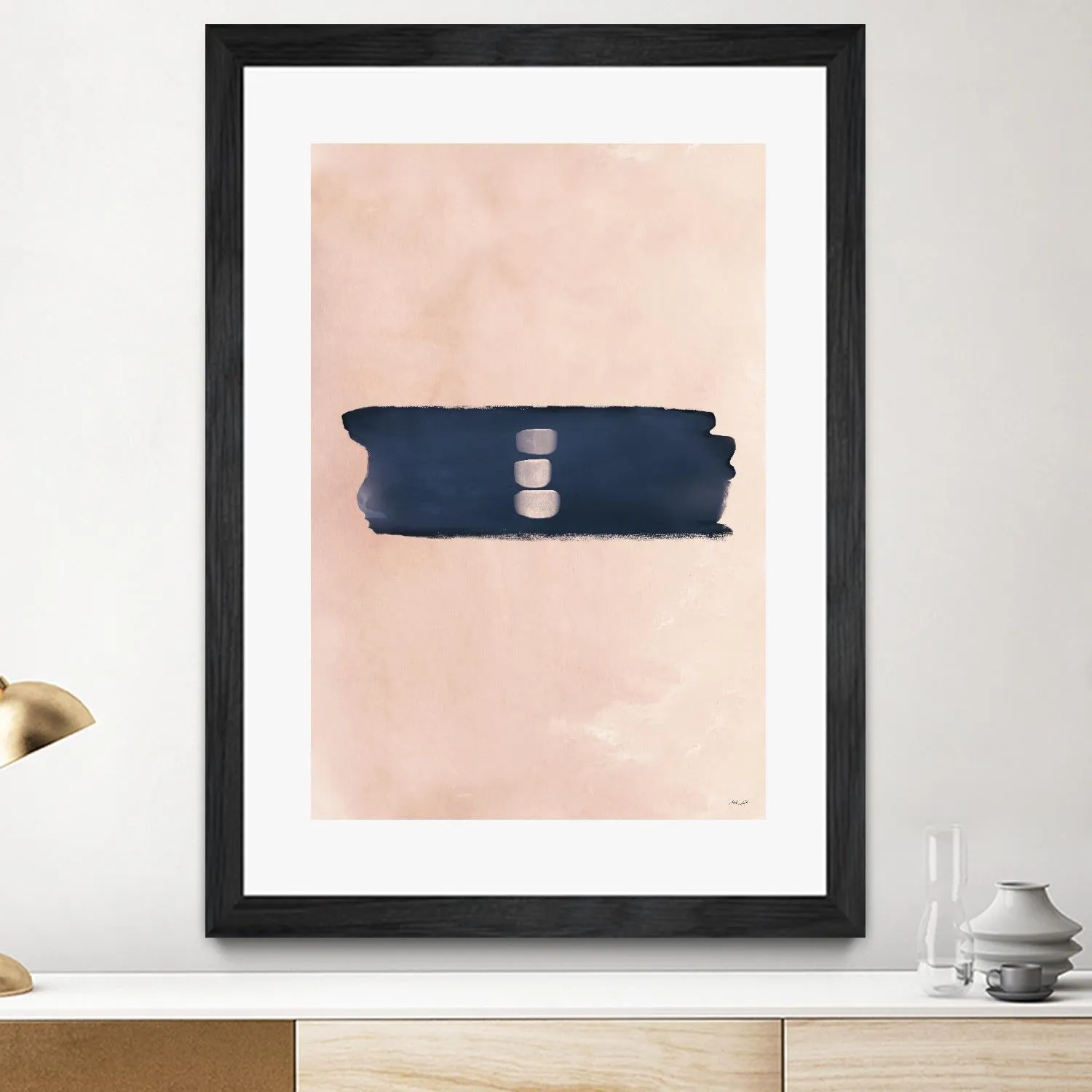 Blush & Navy Shapes II Contemporary Art Study