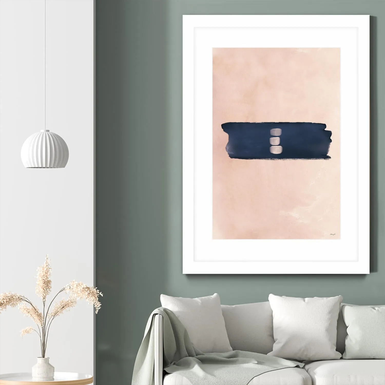 Blush & Navy Shapes II Contemporary Art Study