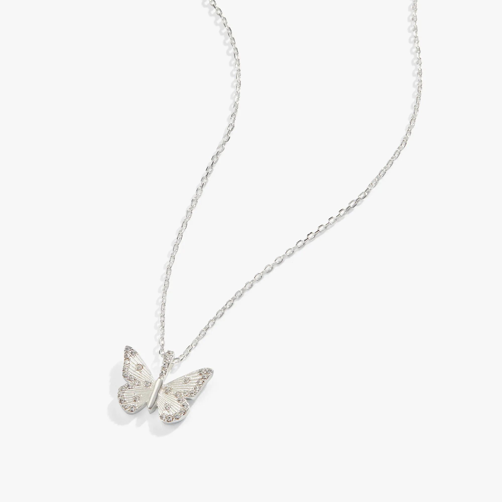 Butterfly   Crystal Necklace, Adjustable