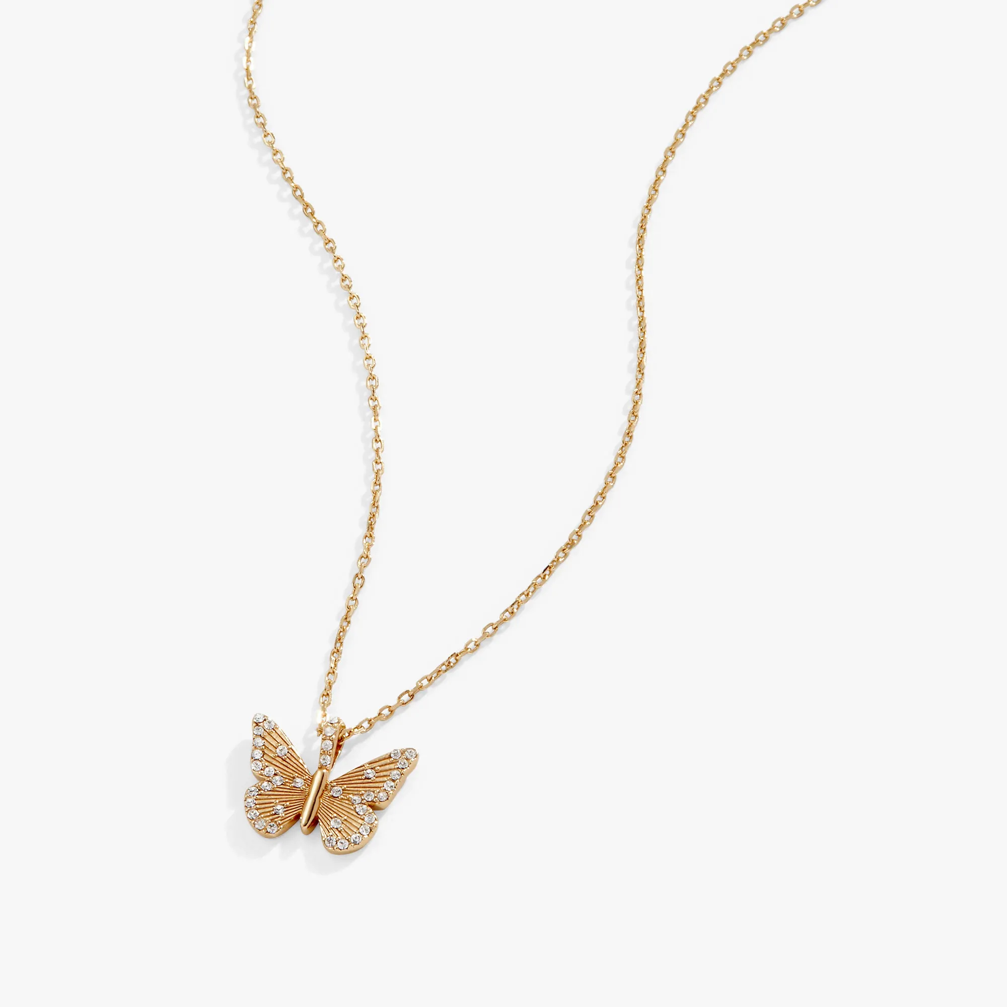 Butterfly   Crystal Necklace, Adjustable